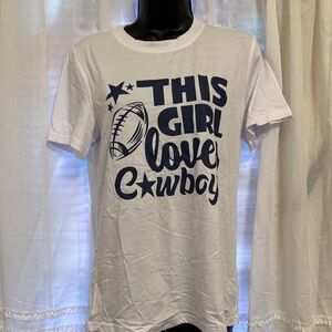 White and Blue women Cowboy Love Shirt